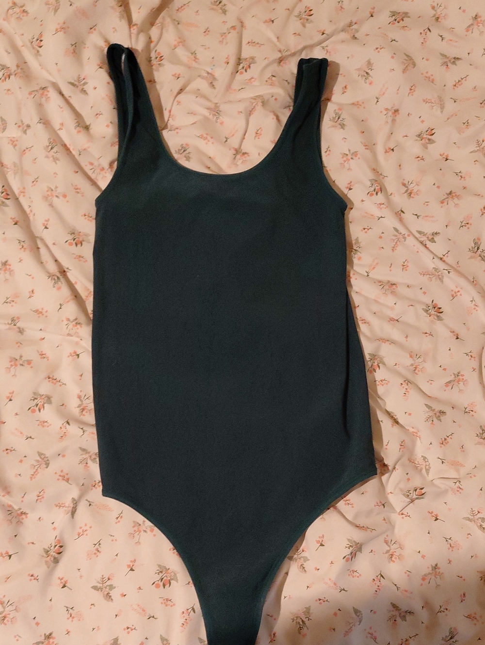 Sleek Teal Scoop-Neck Bodysuit - Women's Essential